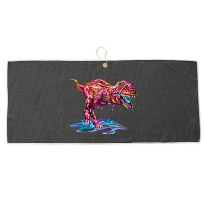 Wet Paint Colorful T-Rex Large Microfiber Waffle Golf Towel