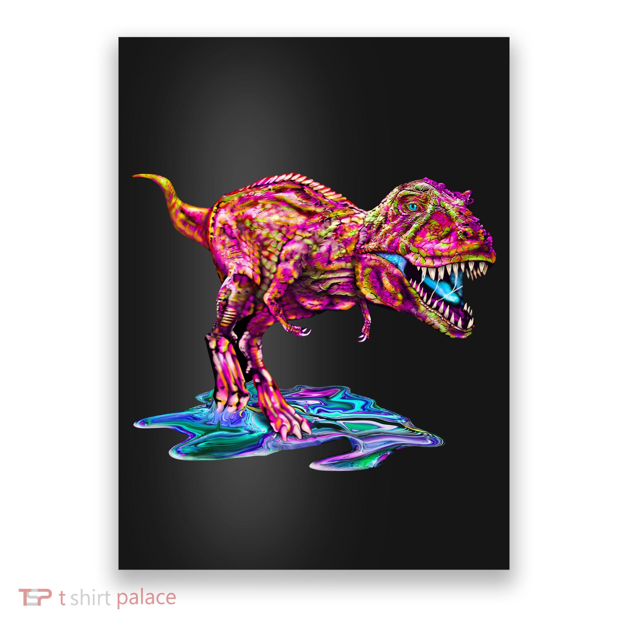 Wet Paint Colorful T-Rex Poster