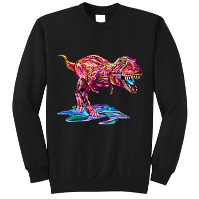 Wet Paint Colorful T-Rex Tall Sweatshirt