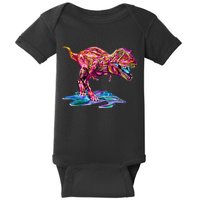 Wet Paint Colorful T-Rex Baby Bodysuit