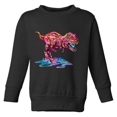 Wet Paint Colorful T-Rex Toddler Sweatshirt