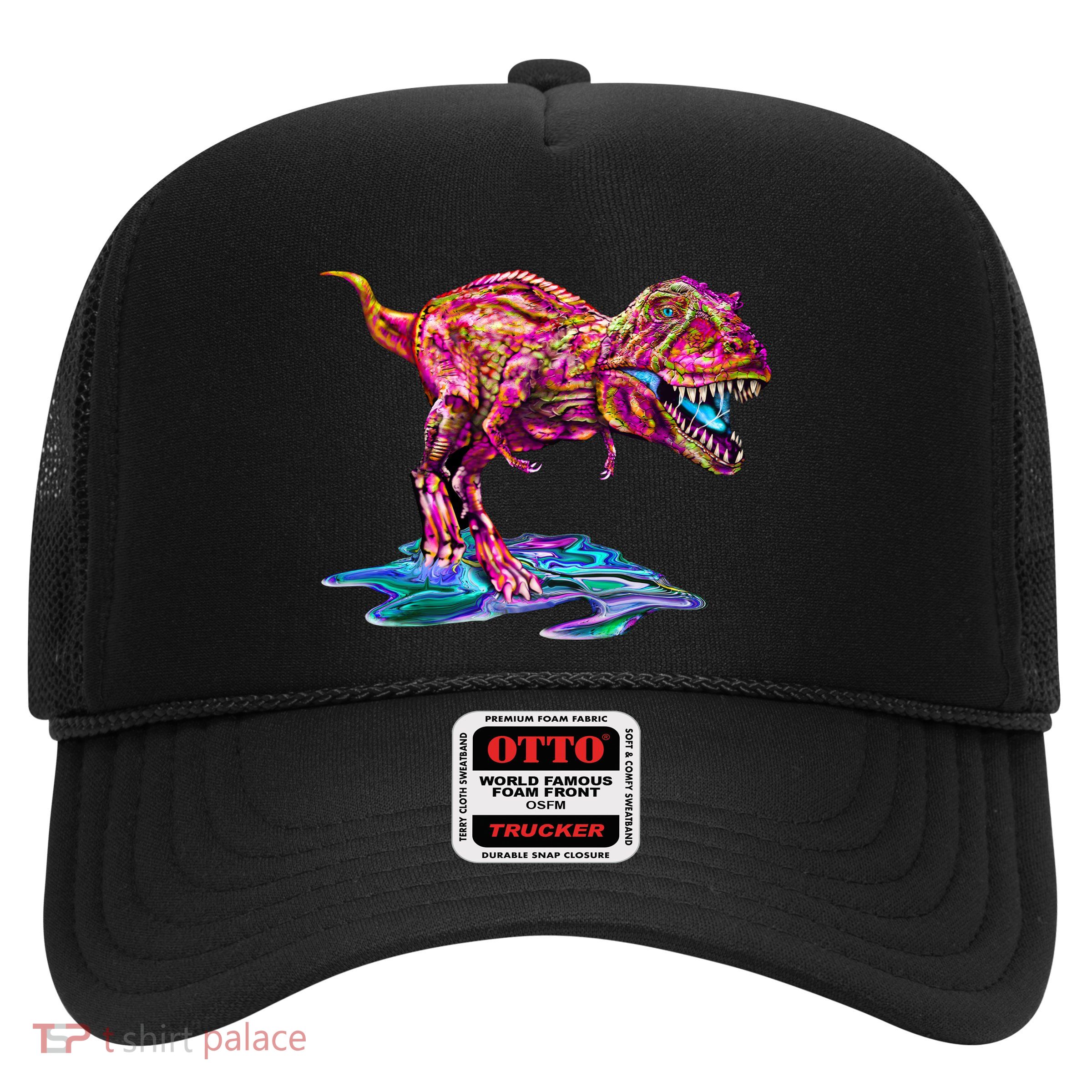 Wet Paint Colorful T-Rex Trucker Hat