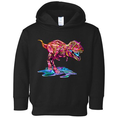 Wet Paint Colorful T-Rex Toddler Hoodie