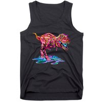 Wet Paint Colorful T-Rex Tank Top