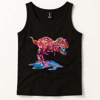Wet Paint Colorful T-Rex Tank Top