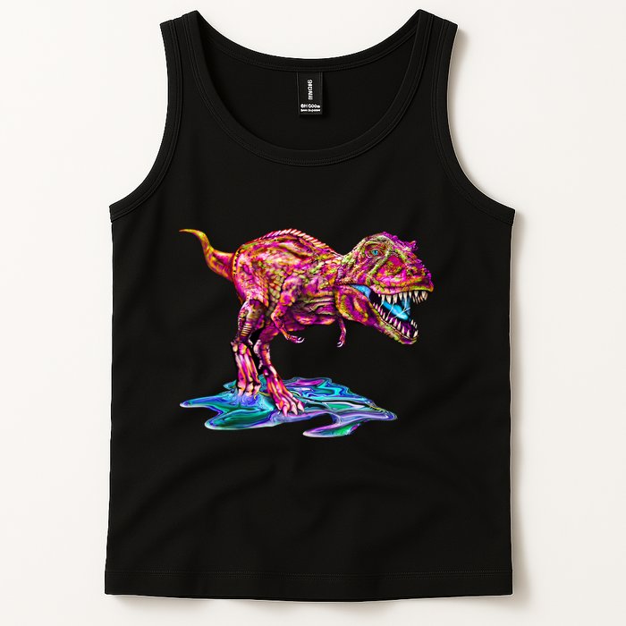 Wet Paint Colorful T-Rex Tank Top