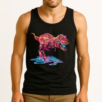 Wet Paint Colorful T-Rex Tank Top