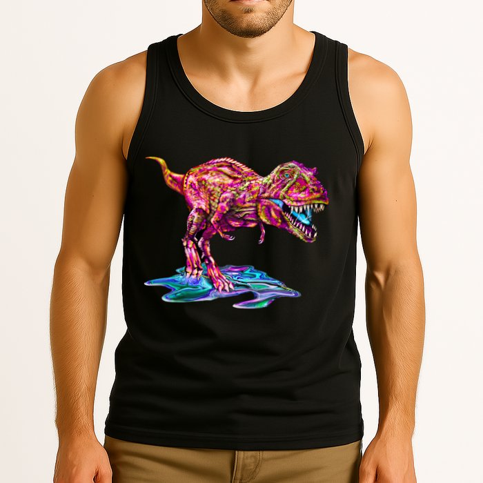 Wet Paint Colorful T-Rex Tank Top