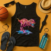 Wet Paint Colorful T-Rex Tank Top