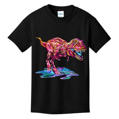 Wet Paint Colorful T-Rex Kids T-Shirt