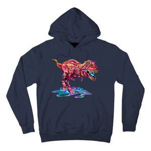 Wet Paint Colorful T-Rex Tall Hoodie