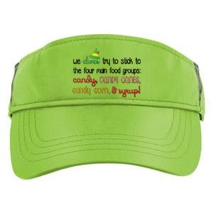 We Elves Try To Stick To Four Main Food Groups Adult Drive Performance Visor