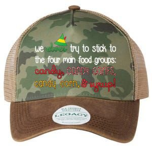 We Elves Try To Stick To Four Main Food Groups Legacy Tie Dye Trucker Hat