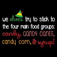 We Elves Try To Stick To Four Main Food Groups Button