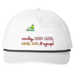 We Elves Try To Stick To Four Main Food Groups Snapback Five-Panel Rope Hat