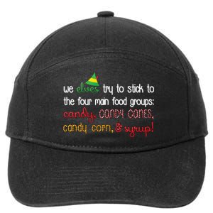 We Elves Try To Stick To Four Main Food Groups 7-Panel Snapback Hat