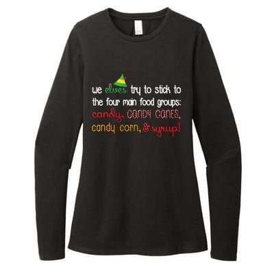 We Elves Try To Stick To Four Main Food Groups Womens CVC Long Sleeve Shirt