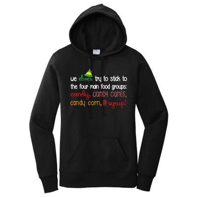 We Elves Try To Stick To Four Main Food Groups Women's Pullover Hoodie