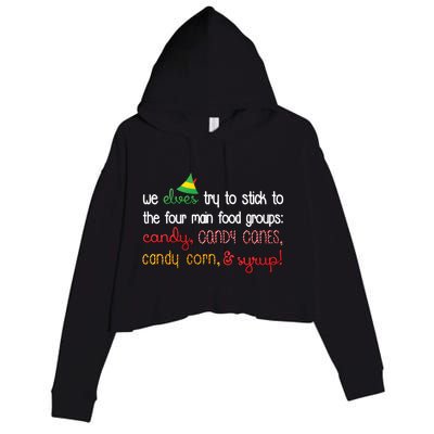 We Elves Try To Stick To Four Main Food Groups Crop Fleece Hoodie