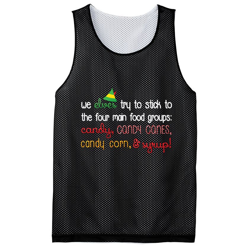 We Elves Try To Stick To Four Main Food Groups Mesh Reversible Basketball Jersey Tank