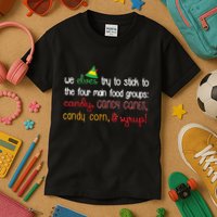 We Elves Try To Stick To Four Main Food Groups Kids T-Shirt