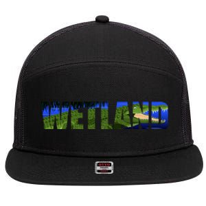 Wetland Gator Crocodile 7 Panel Mesh Trucker Snapback Hat