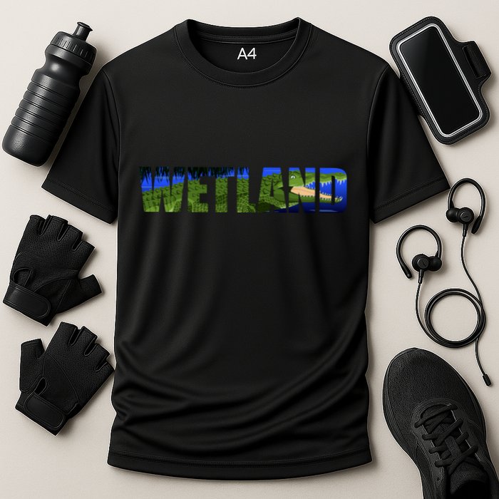 Wetland Gator Crocodile Cooling Performance Crew T-Shirt