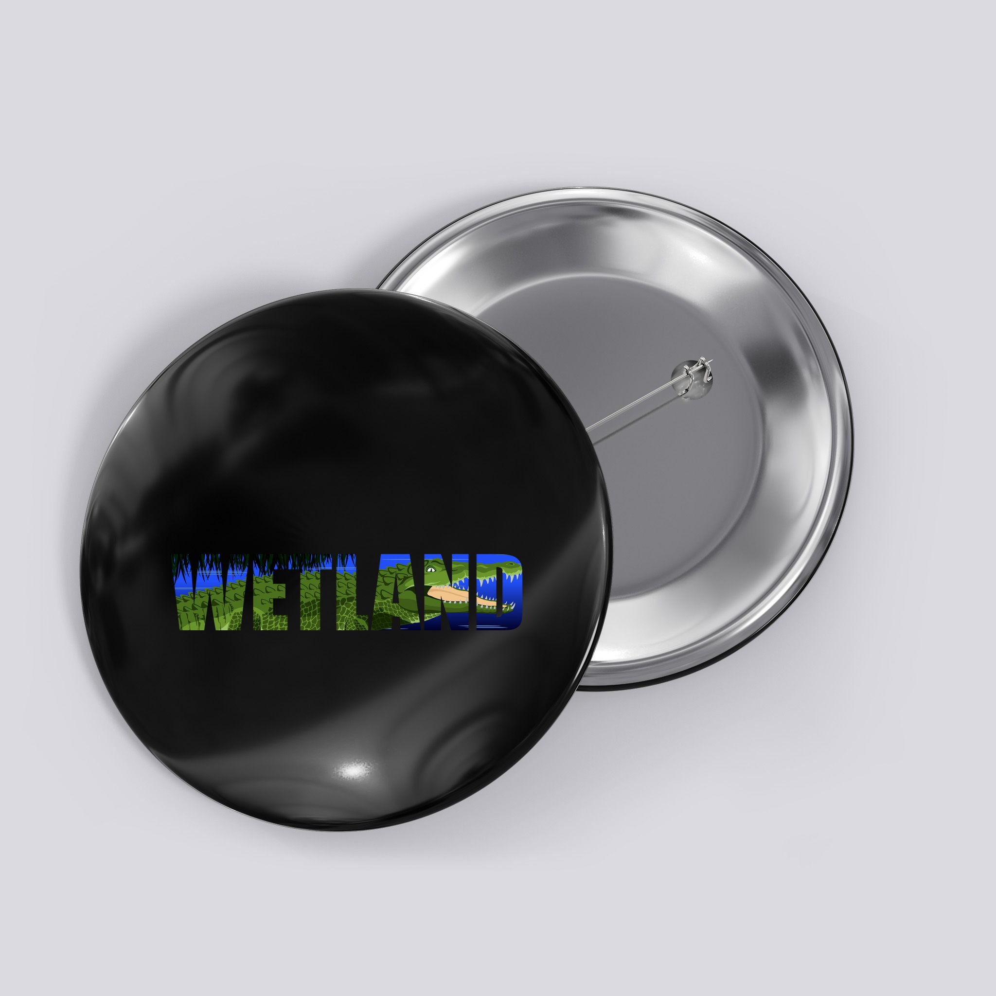 Wetland Gator Crocodile Button