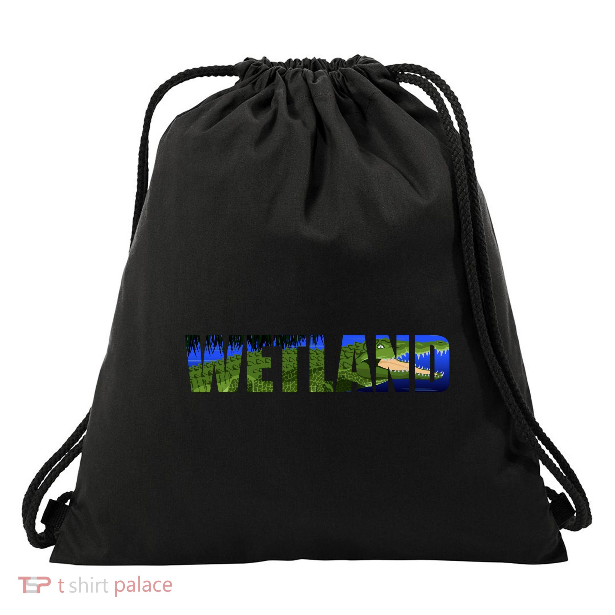 Wetland Gator Crocodile Drawstring Bag
