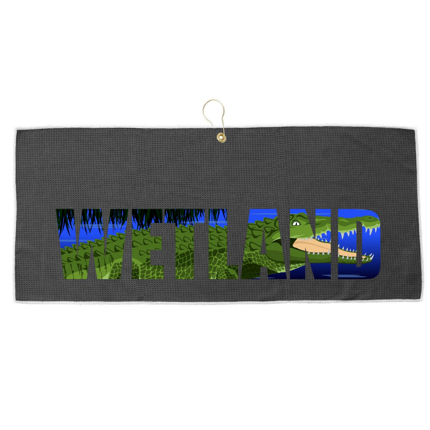 Wetland Gator Crocodile Large Microfiber Waffle Golf Towel