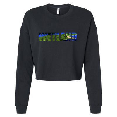 Wetland Gator Crocodile Cropped Pullover Crew