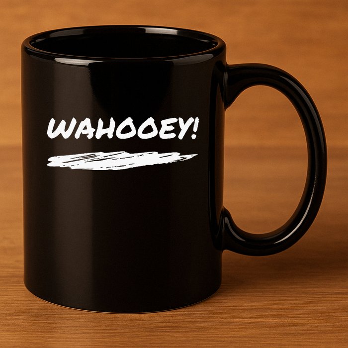 Wahooey! Excitement Unleashed. Shout It Out 11oz C Handle Ceramic Mug
