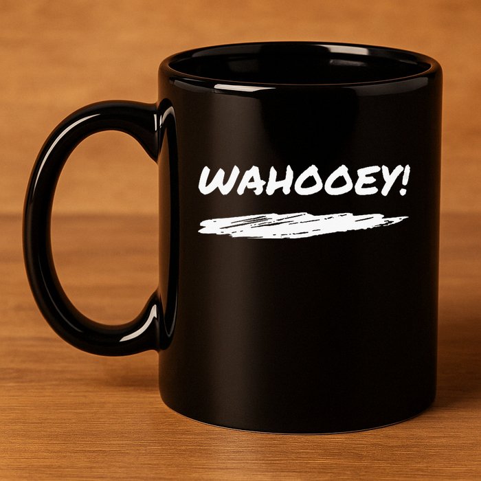 Wahooey! Excitement Unleashed. Shout It Out 11oz C Handle Ceramic Mug