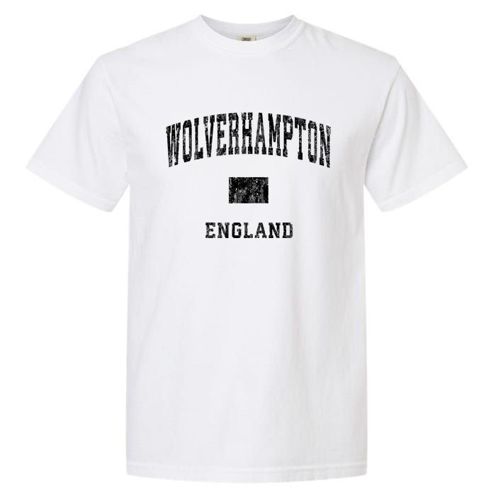 Wolverhampton England Vintage Athletic Sports Design Hoodie Garment-Dyed Heavyweight T-Shirt