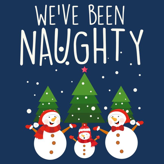 We've Been Naughty Christmas Snowman Tall T-Shirt