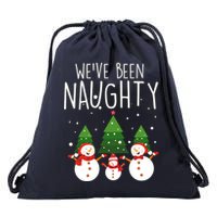 We've Been Naughty Christmas Snowman Drawstring Bag