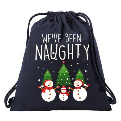 We've Been Naughty Christmas Snowman Drawstring Bag