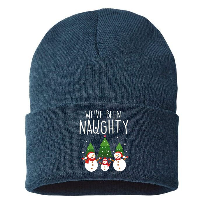 We've Been Naughty Christmas Snowman Sustainable Knit Beanie