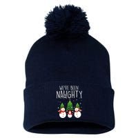 We've Been Naughty Christmas Snowman Pom Pom 12in Knit Beanie