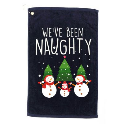 We've Been Naughty Christmas Snowman Golf Towel