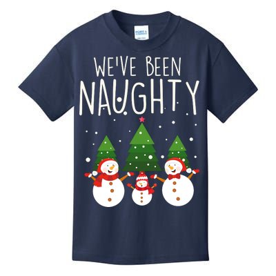 We've Been Naughty Christmas Snowman Kids T-Shirt