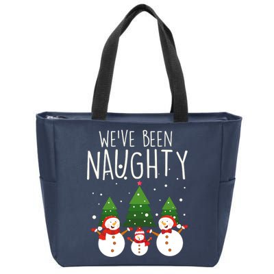 We've Been Naughty Christmas Snowman Zip Tote Bag