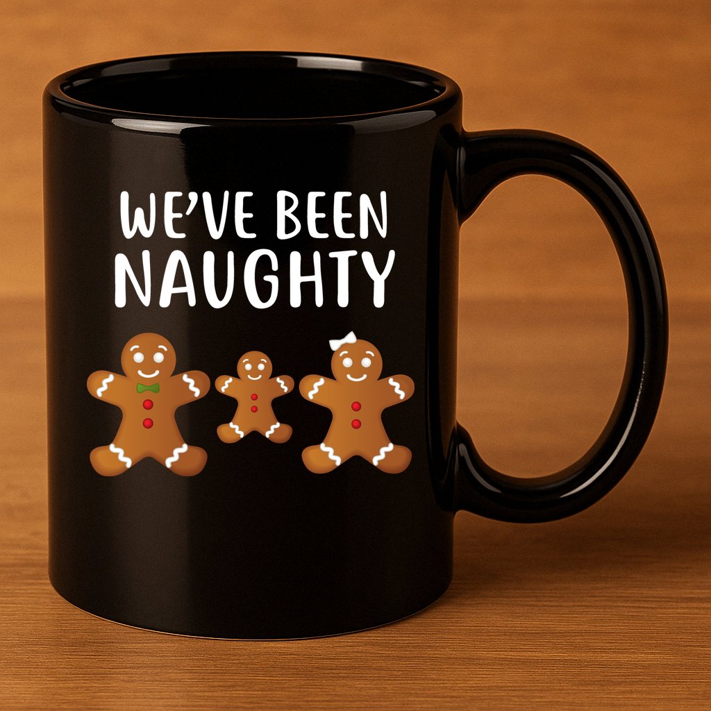 We've Been Naughty Gingerbread 11oz C Handle Ceramic Mug