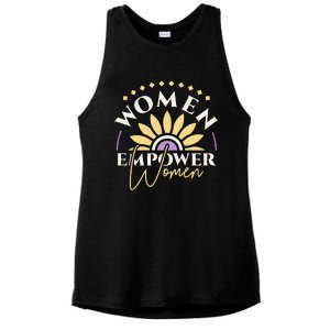 Women Empower Women, Women's Day Ladies PosiCharge Tri-Blend Wicking Tank