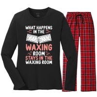 Waxing Esthetician Wax Tech Beauty Cosmetics Cosmetologist Women's Long Sleeve Flannel Pajama Set 