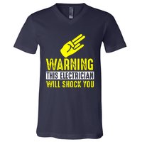 Warning Electrician Will Shock You V-Neck T-Shirt