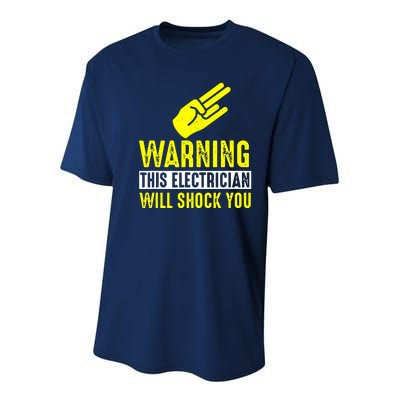 Warning Electrician Will Shock You Youth Performance Sprint T-Shirt