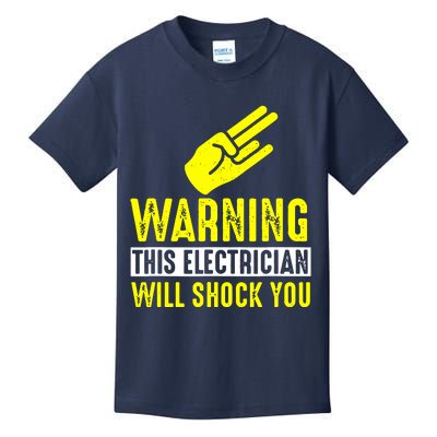 Warning Electrician Will Shock You Kids T-Shirt