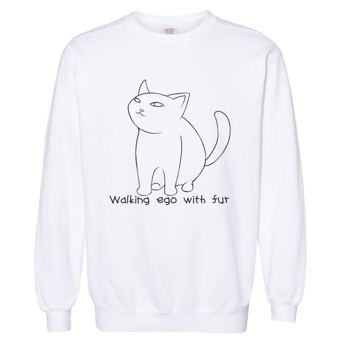 Walking Ego With Fur Garment-Dyed Sweatshirt