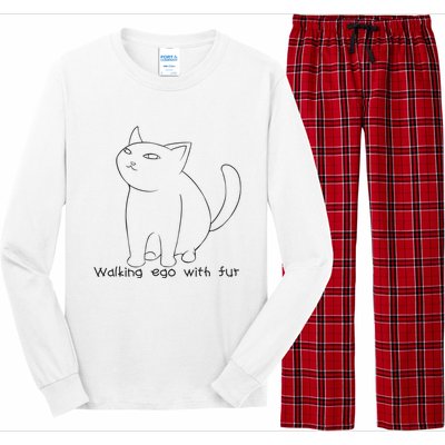 Walking Ego With Fur Long Sleeve Pajama Set